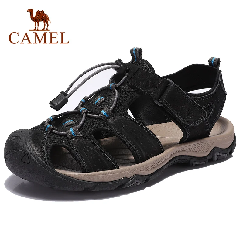 

CAMEL Cowhide Men's Shoes New Summer Men Sandals Casual Beach Outdoor Sports Non-slip Lightweight Sandal Comfortable Shoes Men