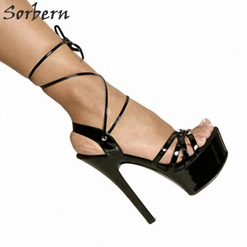 Sorbern 15 см сандалии-гладиаторы женские экзотические каблуки регулируемый ремешок сандалии женские Размер 12 обувь на заказ Оранжевый каблук