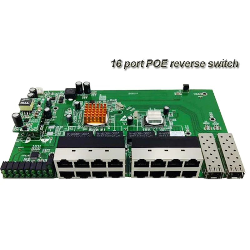 

Reverse POE Switch board, 16 port 10/100M Reverse poe switch, with 2 gigabit sfp port, without Vlan