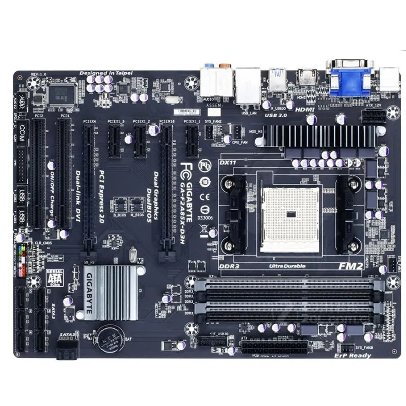 

For Gigabyte GA-F2A85X-D3H Original Used Desktop Motherboard F2A85X-D3H A85X Socket FM2 DDR3 SATA3 USB3.0 ATX