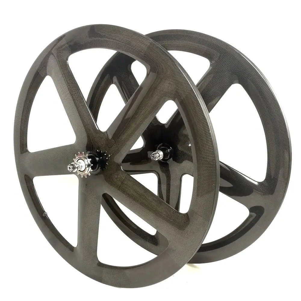 BIKEDOC 700C*20MM Carbon Wheels 5 Spoke Bicycle Wheel Powerway Hub With Road Track Available