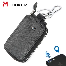 Modoker натуральная кожа мужской ключ бумажник для автомобиля с gps трекером, Bluetooth finder Автомобильный ключ держатель, черный