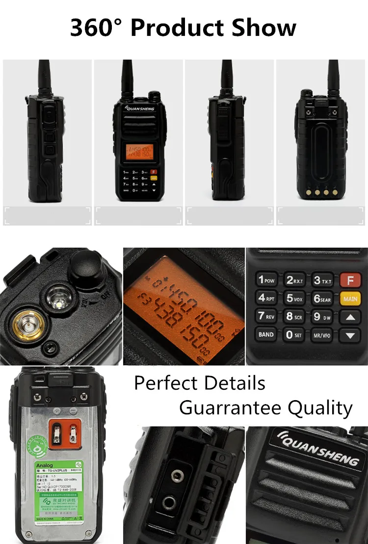 Police Band Original Quansheng TG-UV2 Plus 10W Radio 10KM talkie walkie 10 km Upgrade of tg-uv2 Ham Radio 10W walkie talkie 10km