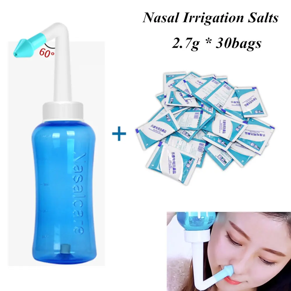 Neti Pot standard для взрослых, Детская носовая сетка, стирка, Йога, Детокс, синус, неаллергенный, полоскание с 30 мешками, соли для орошения носа