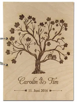 

Personalized Wedding Guest Book Custom Wooden Sign Photo Album for Baby Rustic Love Tree Guestbook with Name Date Wedding Decor