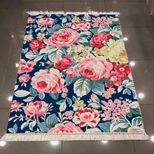 Цвет: синий, красный, желтый, смешанные розы, цветы, 3d узор, принт, микроволокно, противоскользящие, моющиеся, декоративные, килим, ковер