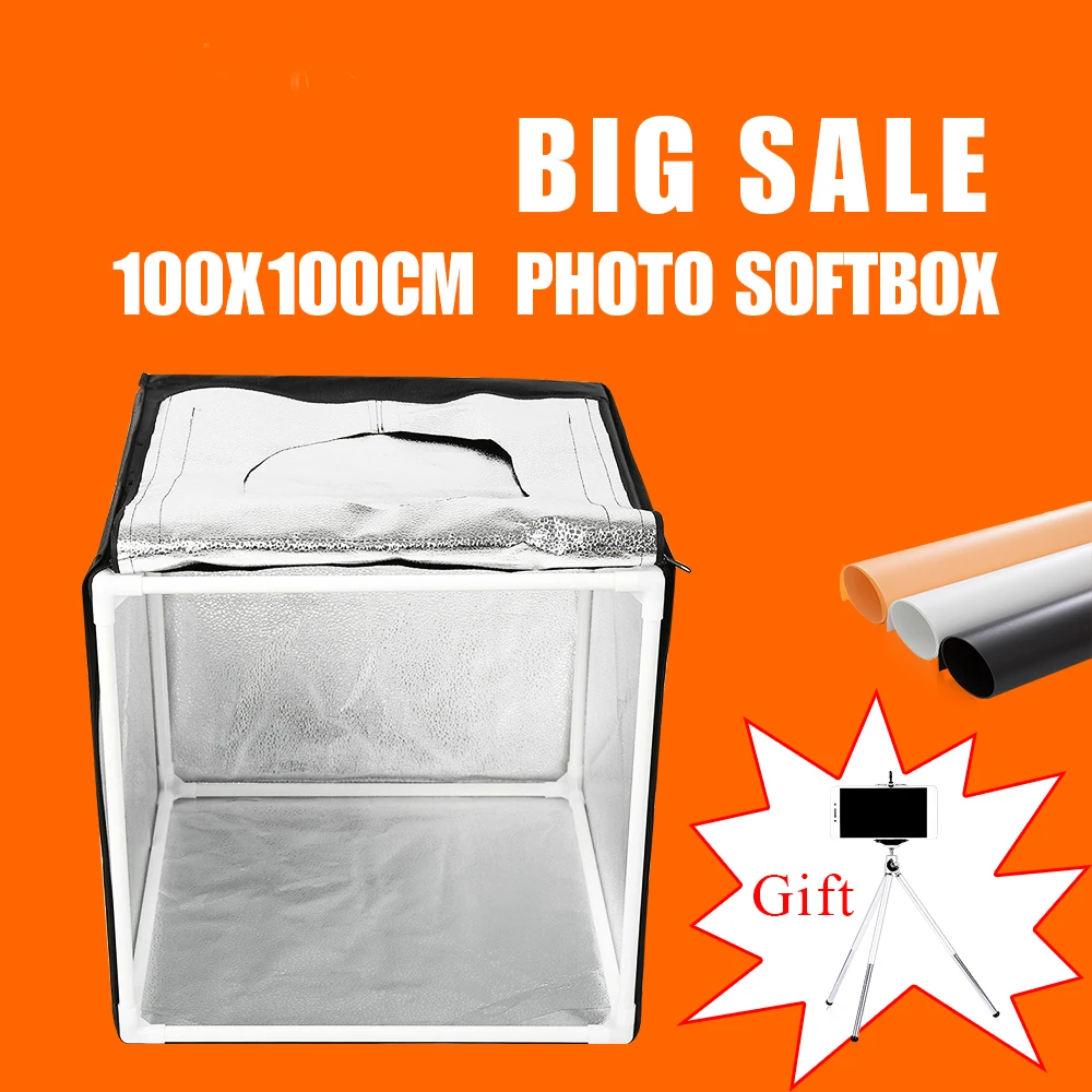 

100*100*100 Large Photo Soft box Studio , Photography Light Room Box ,Dimmable Led Light Switch ,With Background+Gift