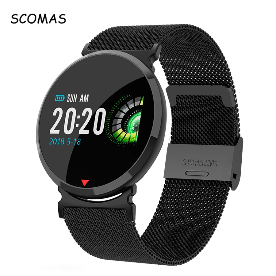 Beste SCOMAS Smart Horloge Oled scherm Bluetooth 4.0 Reloj Bloed Zuurstof Hartslagmeter Smartwatch Voor Mannen Vrouwen