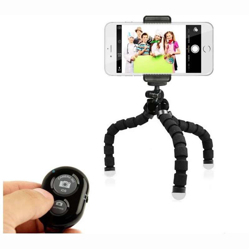 Octopus Style Tripod Stand Holder Selfie Stick 2 in 1 with Universal Clip Remote Controller Tripods Bundle for IOS Android Phone Octopus Style Tripod Stand Holder Selfie Stick 2 in 1 with Universal Clip Remote Controller Tripods Bundle for IOS Android Phone