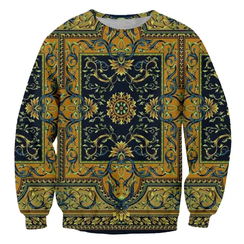 

Retro Royal Floral Hoodie Sweatshirt Men Women 3D Baroque Luxury Print Casual Pullover Tracksuit Unisex Oversize Sweatshirts Top