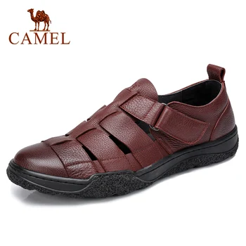 

CAMEL Genuine Leather Men's Sandals Summer Hollow Business Men's Shoes sets Foot Comfortable Breathable Outdoor Casual Shoes Men