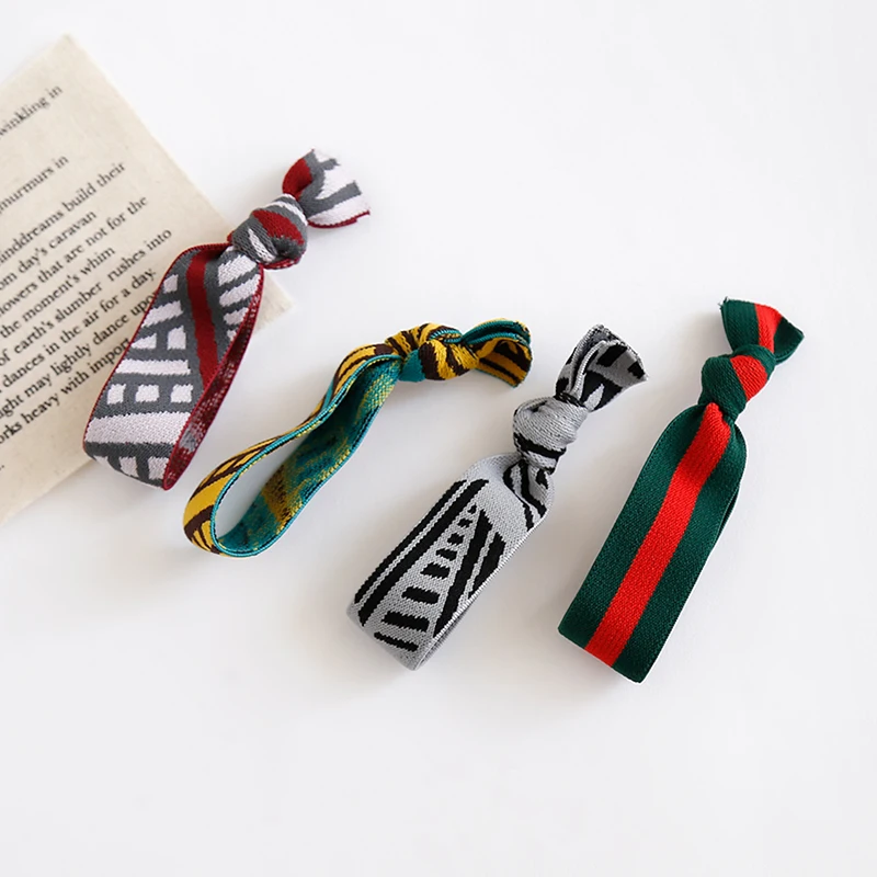 

4pcs/Pack-Korean Version Of Ins Simple Personality Knot Hair Loop Wide And Versatile Tie Hair Elastic Girls Hair Accessories