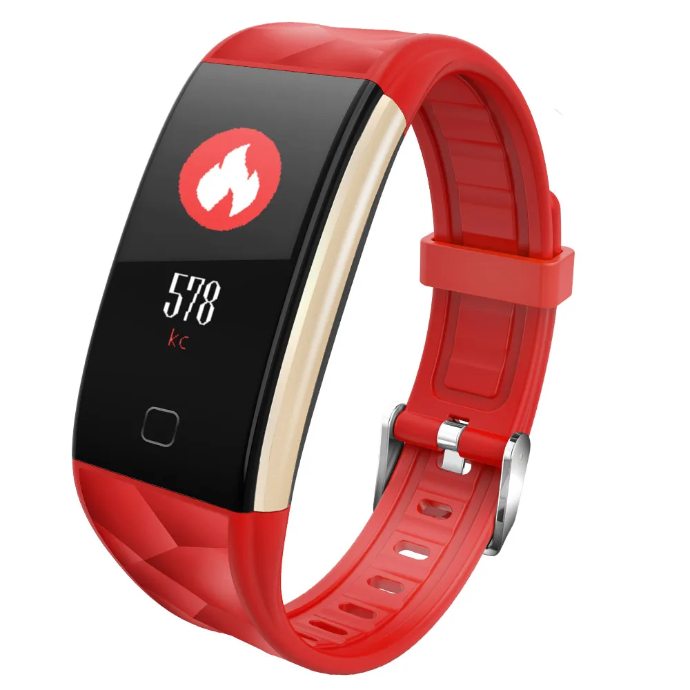 Смарт-браслет T20, умные часы с монитором артериального давления, пульсометром, спортивный трекер, фитнес-браслет, смарт-браслет для Iphone, Xiaomi - Цвет: Красный