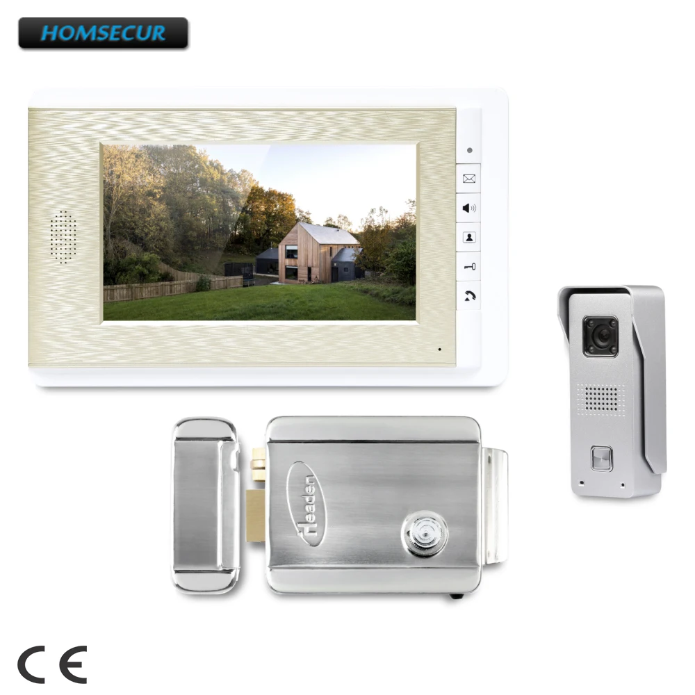 

HOMSECUR 7inch Wired Video Door Phone Intercom System with Mute Mode for Home Security XC002+XM708-G