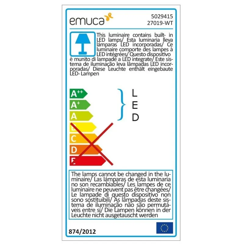 EMUCA 5014715 1 партия бра квадратная Кума с гибким рычагом и 2 портами USB белый цвет