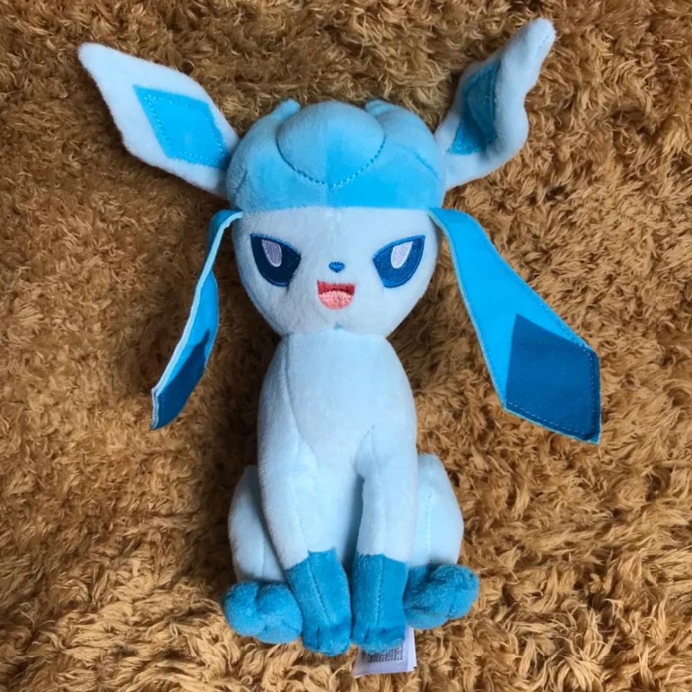 

Newest 23cm Anime Plush Toys Kawaii Open mouth Glaceon Animal Baby