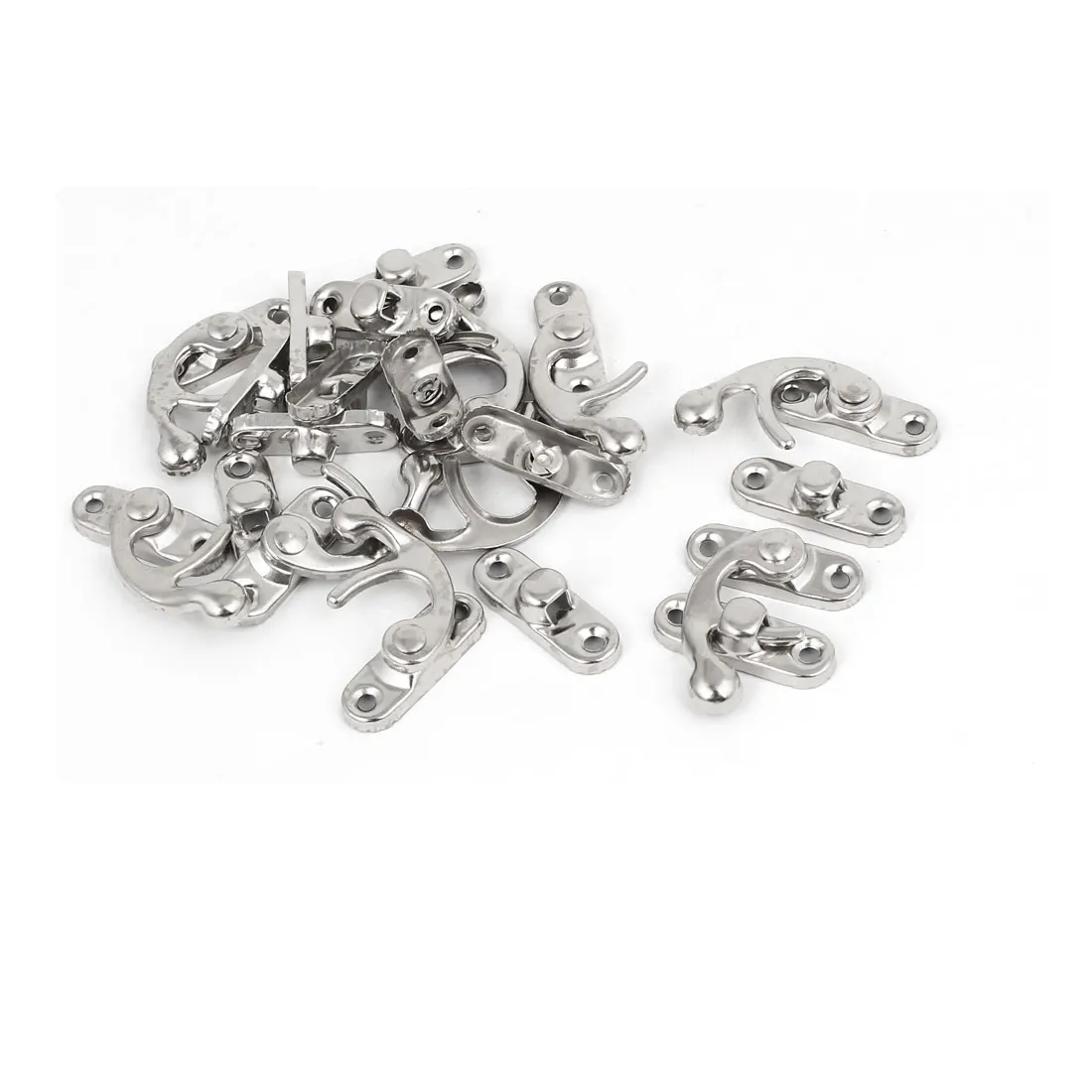 

UXCELL 10Pcs/lot 2.5mm/0.1" Dia Jewelry Case Box Left Latch Hook Hasp Catch Lock Silver Tone
