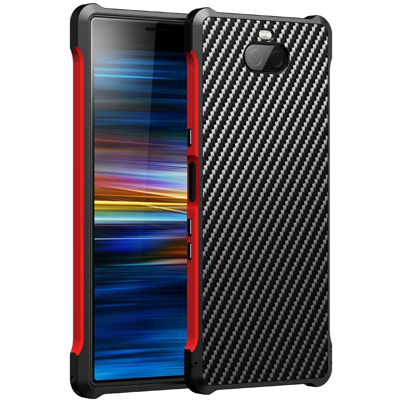 

Conelz Case for Sony Xperia 10 Case Cover Aluminum Alloy Bumper Carbon Fiber TPU Case Cover Protective Shell For Sony Xperia 10