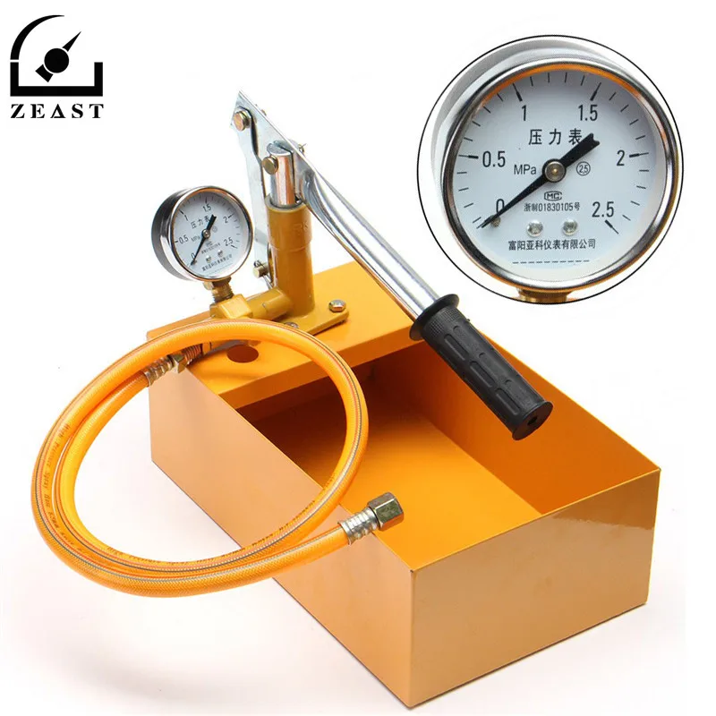 

2.5Mpa 25Kg Manual Hydraulic Wat er Pressure Pipeline Leak Det ector Test Pump Machine Vesse ls Pipes Valves Measuring Tool