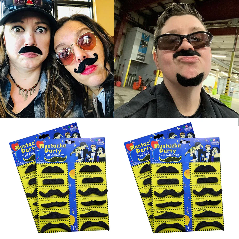 

Halloween Cosplay Fake Mustache Funny Moustache Party Decor Costume Fake Beard Whisker Artificial Moustache Props