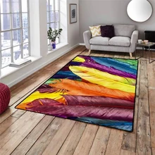 Else оранжевый желтый синий зеленый птица перья 3d принт нескользящие микрофибры гостиной декоративные современные моющиеся области коврик
