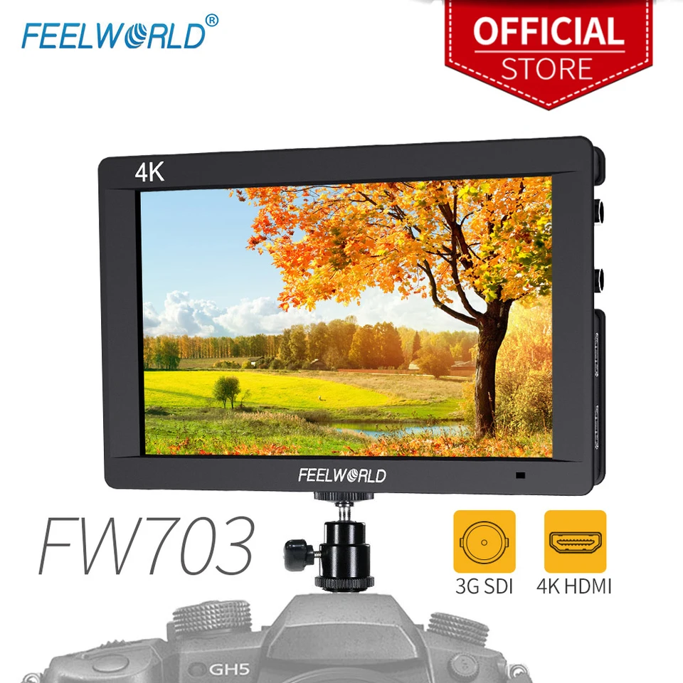【ケース付】FEELWORLD 4Kモニター FW703 SDI HDMI Feelworld FW703 7インチ3G-SDI 4 hdmiモニター7 