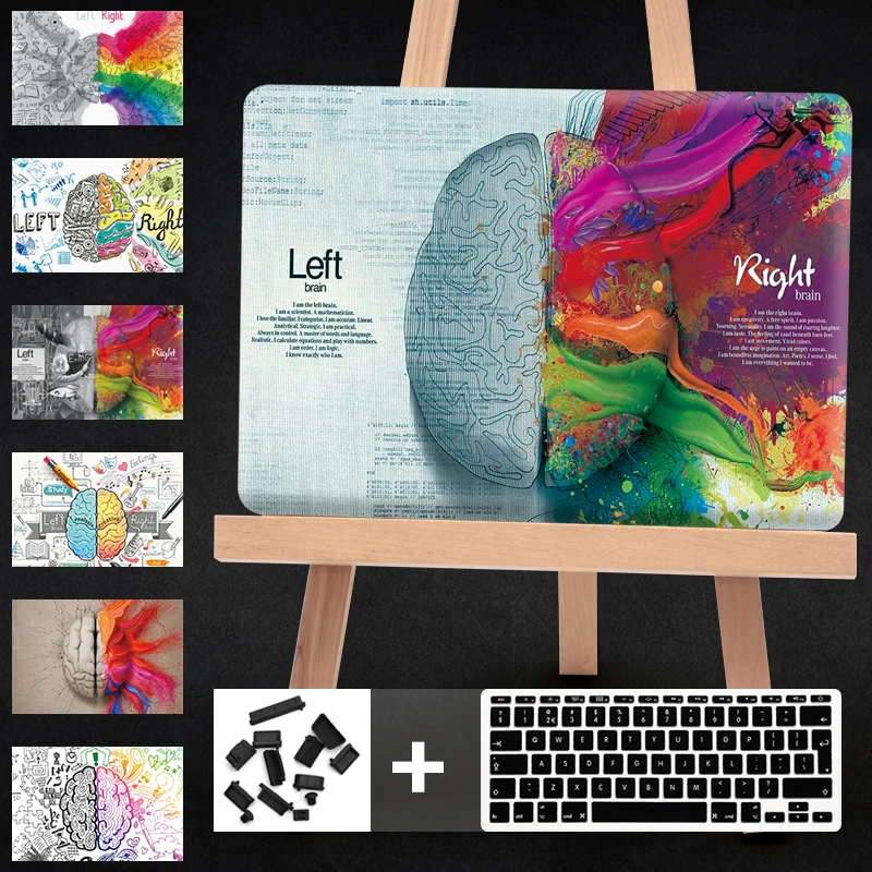 

Cartoon Left Right Brain Funda For macbook Air 13 Laptop Case Hard PC for mac book Air 13 case For Macbook Retina 12 13 15 Cover