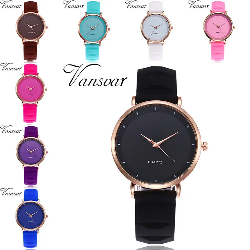 Excellent Quality Women's watch Quartz Silica Gel Band Newv Strap Watch Analog Wrist Watch clock Relogio Masculino S19 (10)