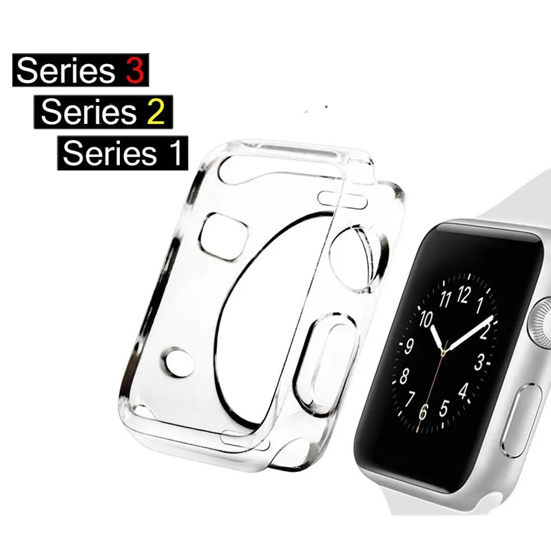 ASHEI Soft TPU Back Protector For Apple Watch Case 42mm 38mm All-around Ultra-thin Protective Cover for iWatch Series 3 2 1