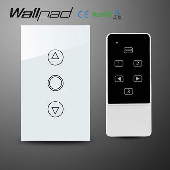 

White US AU 118 120 Standard Tempered Glass Remote Control Dimmer Switch Touch wall light switch with controller,Free shipping