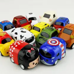 Новый мультфильм оттяните игрушечный автомобиль литье 1: 64 обратно в будущее детская игрушка версии Q модель автомобиля