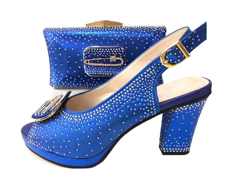

Middle heel 3.5 inches size 37 to 43 handmade shoes and bag matching set ladies dance shoes matching bag clutches royal SB8249-6