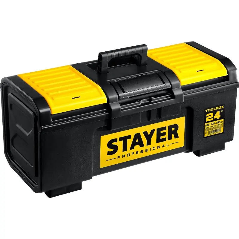 Ящик для инструмента STAYER TOOLBOX-24 (Размеры 590x270x255мм, съемная полка, встроенный органайзер)