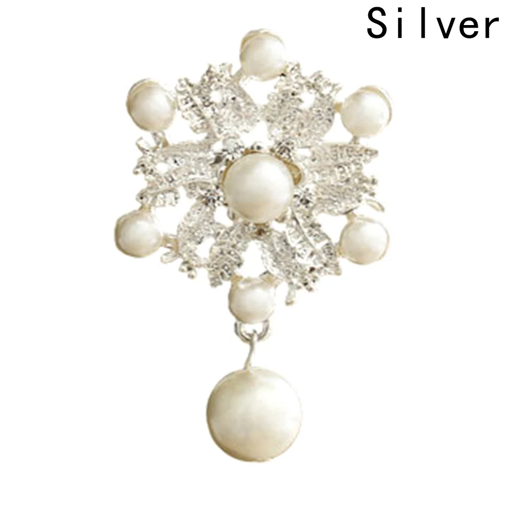 Fashion Flower Brooches For Women Dress Match Brooches Rhinestone