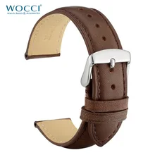 Wocci pulseira de relógio de couro genuíno 14mm 16mm 18mm 19mm 20mm 21mm 22mm 24mm substituição pulseiras de relógio para relógio de pulso feminino