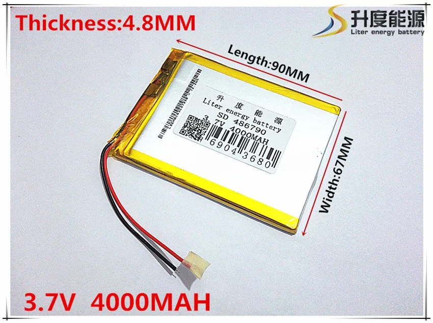 3,7 V 4000 mAh 486790 литий-полимерный литий-po Li ion Перезаряжаемые Батарея ячейки для Mp3 MP4 MP5 gps