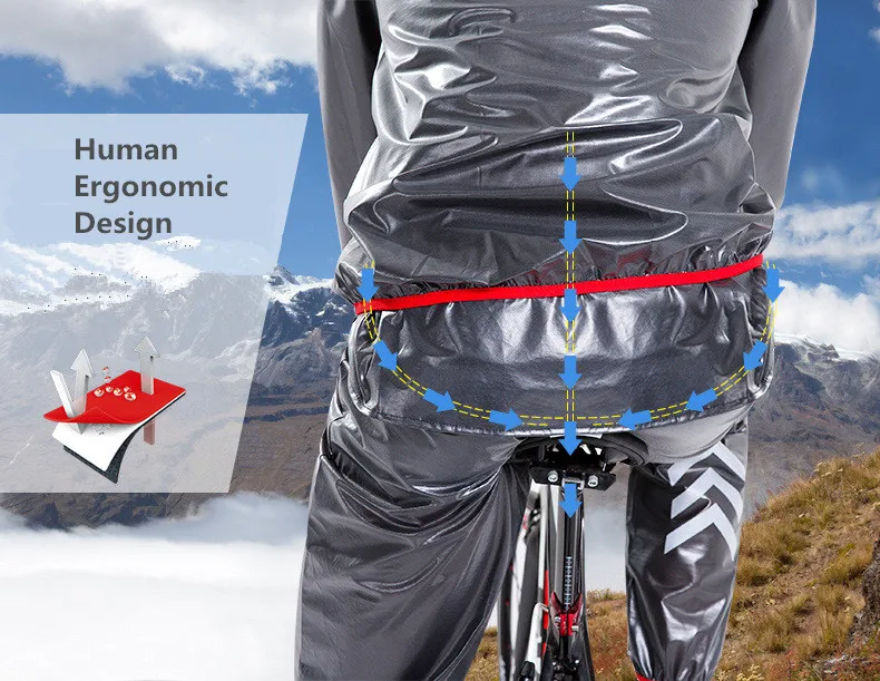 Движение Велоспорт дождевик; непромокаемые штаны костюм деления Водонепроницаемый Открытый Велоспорт Джерси предотвращается окунуть в плащ пончо велосипед