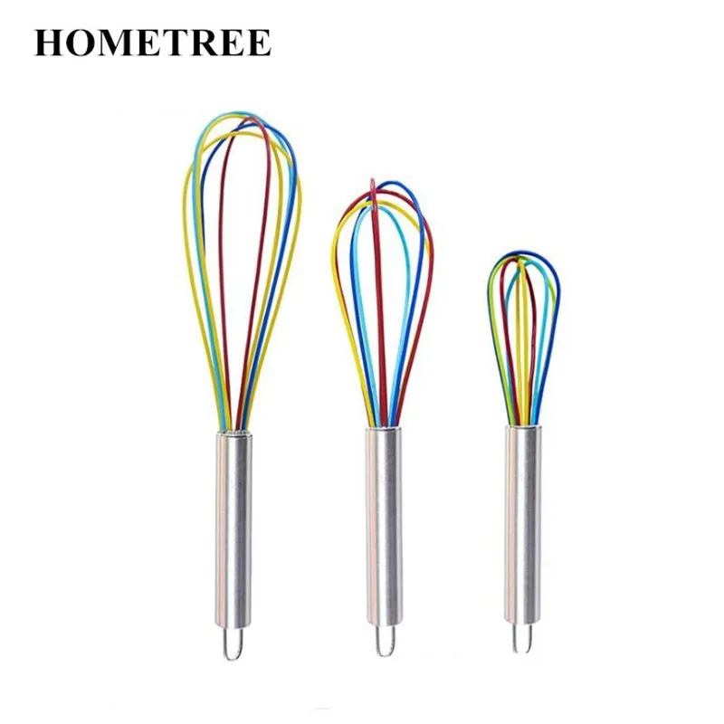 

HOMETREE High Quality New Style Silicone Egg Beaters Kitchen Tools Hand Egg Mixer Cooking Foamer Wisk Cook Blender Silicone H190