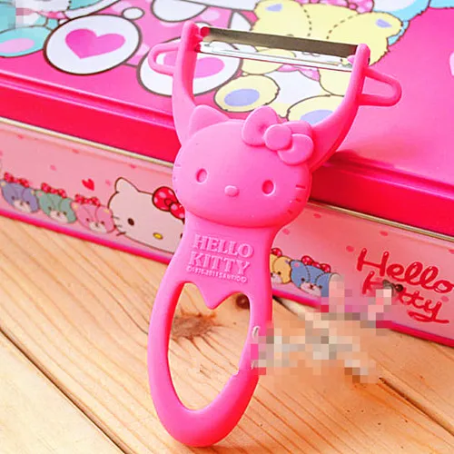 

Kawaii Pink Hello kitty Vegetable Fruit Peeler Parer Julienne Cutter Slicer Kitchen Easy Tools Gadgets Helper