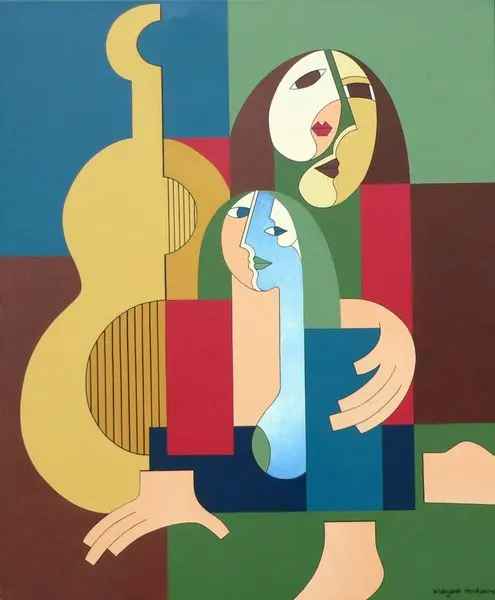 

High quality Oil painting Canvas Reproductions Small Woman Big Woman by Hildegarde Handsaeme hand painted