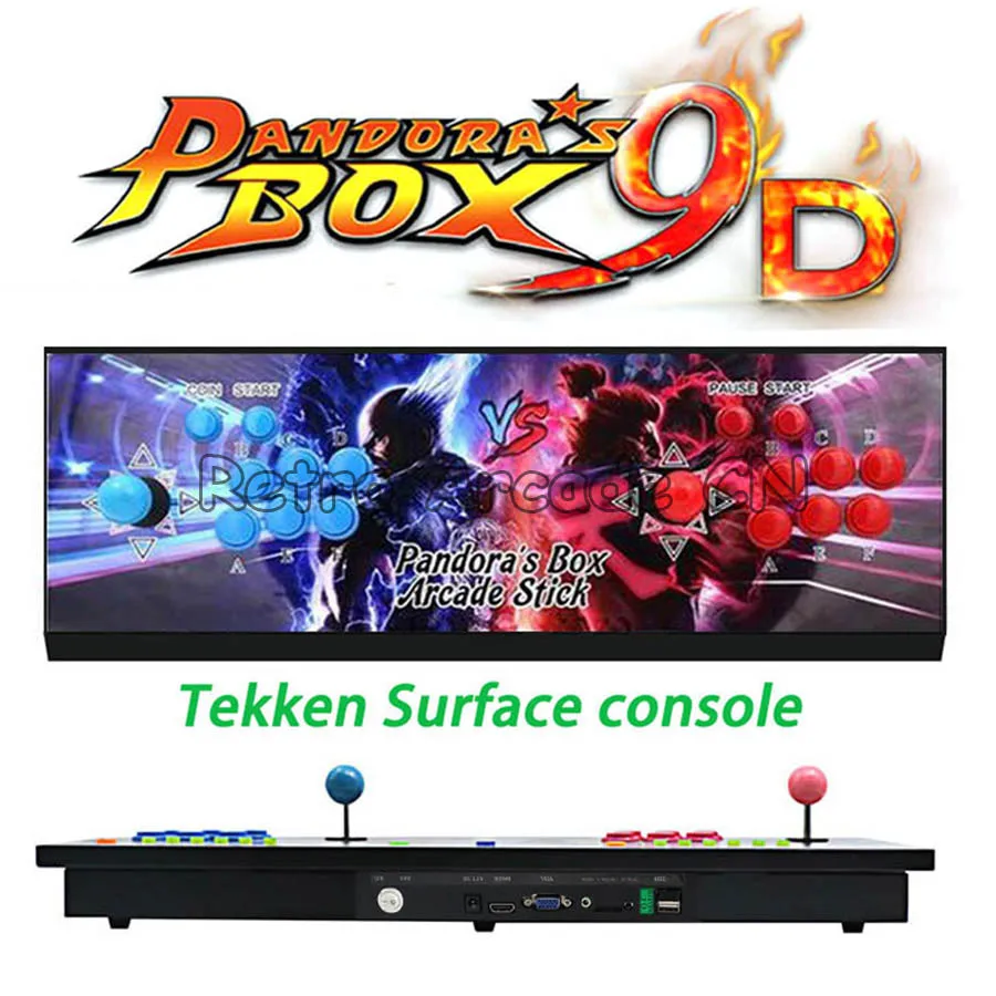 Pandora box 9d 1500 / 2222 in 1 console 2 players joystick button HDMI VGA output HD usb for pc ps3 pandora's box 5s 6s 7