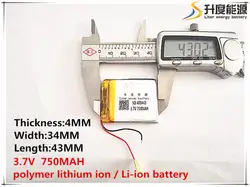 1 шт [SD] 3,7 V, 750 mAH, [403443] полимер литий-ионный/литий-ионный аккумулятор для игрушки, POWER BANK, gps, mp3, mp4, мобильный телефон, динамик