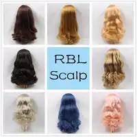 Blyth 1/6 Doll Wigs RBL Scalp including the hard endoconch dome with bang/no bangs fringe soft curly hair Series A