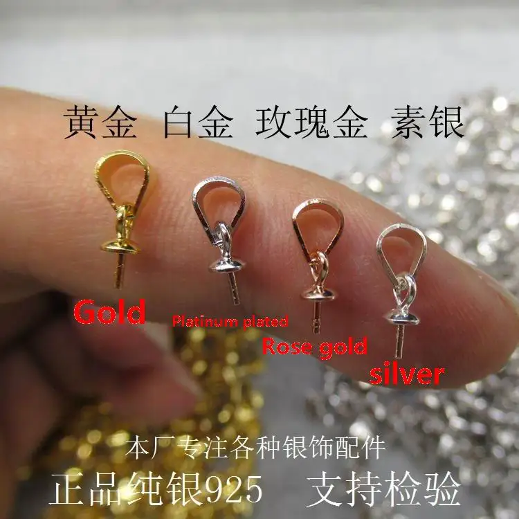 925 Silver pendant connector,bails,half hole bead connector,connector