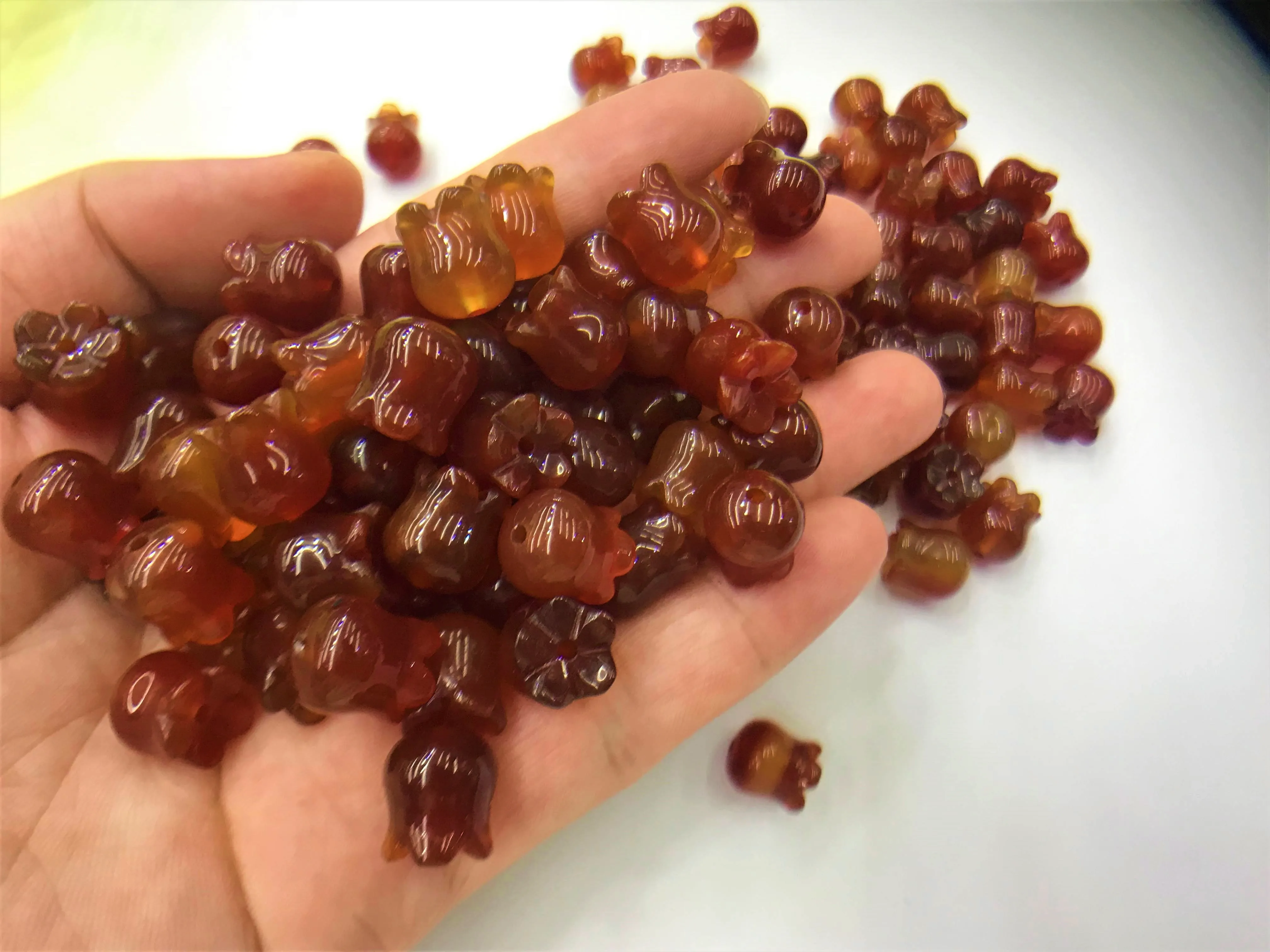 4 шт./лот 10 мм Цветочные бусины Carnelians для изготовления ювелирных изделий
