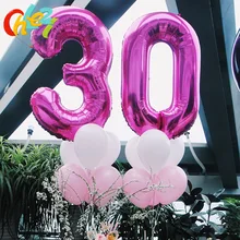 40 polegada grande número balão de folha de hélio rosa azul aniversário casamento dígito 30 ano decoração comemorativa fontes de festa chuveiro