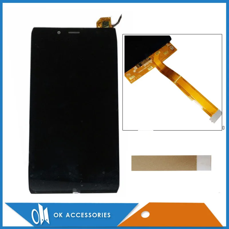 Для Alcatel One Touch Idol Alpha OT6032 6032 6032A 6032X ЖК-дисплей + фотография Черный цвет с лентой |