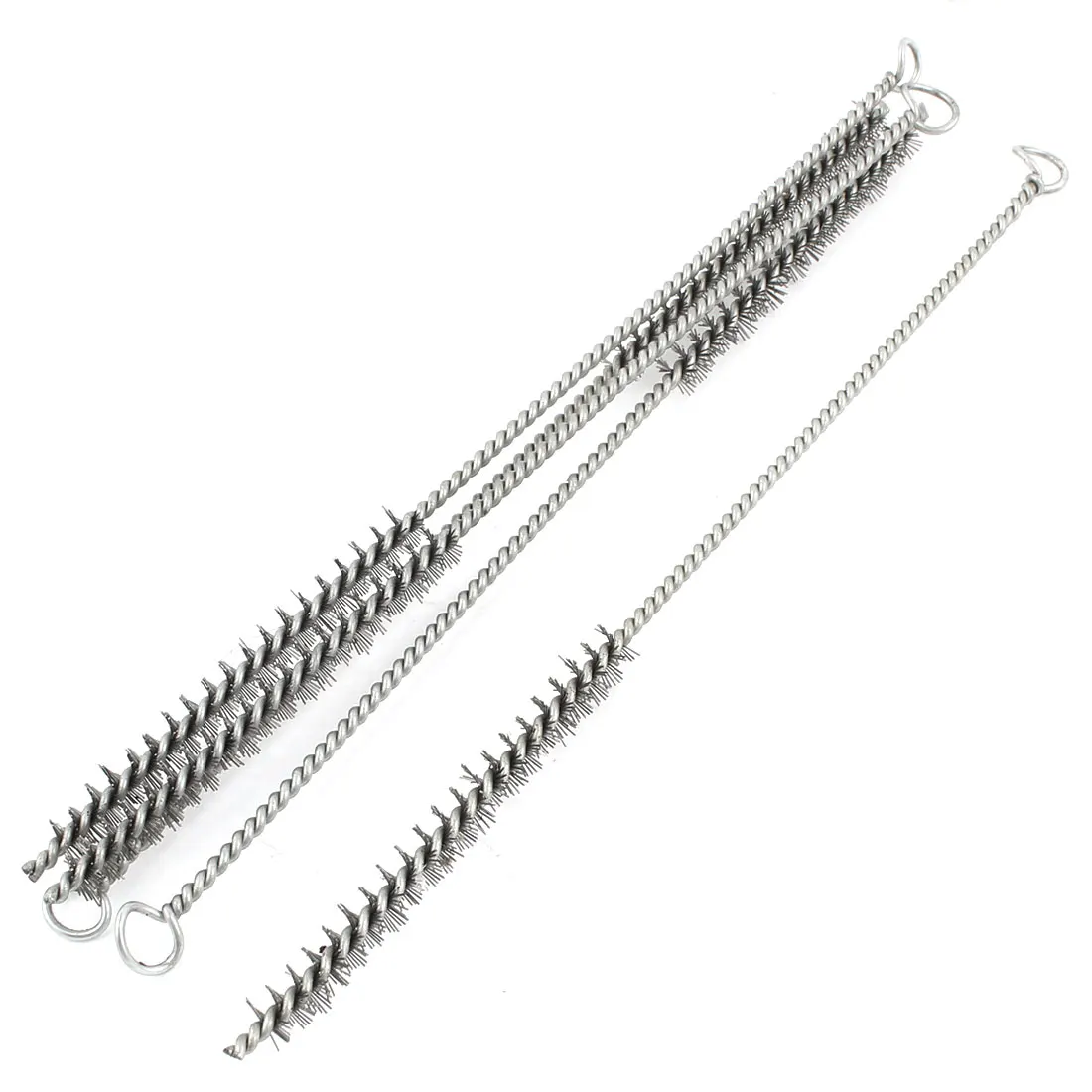 

UXCELL 5 Pcs/lot 27cm Length 8mm Diameter 10mm Dia Bristle Brush Stainless Steel Wire Tube Cleaning Brush