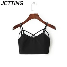 Новинка, Модный женский топ с перекрестными ремешками, бюстье, короткий топ, черный, белый бюстгальтер, цвета