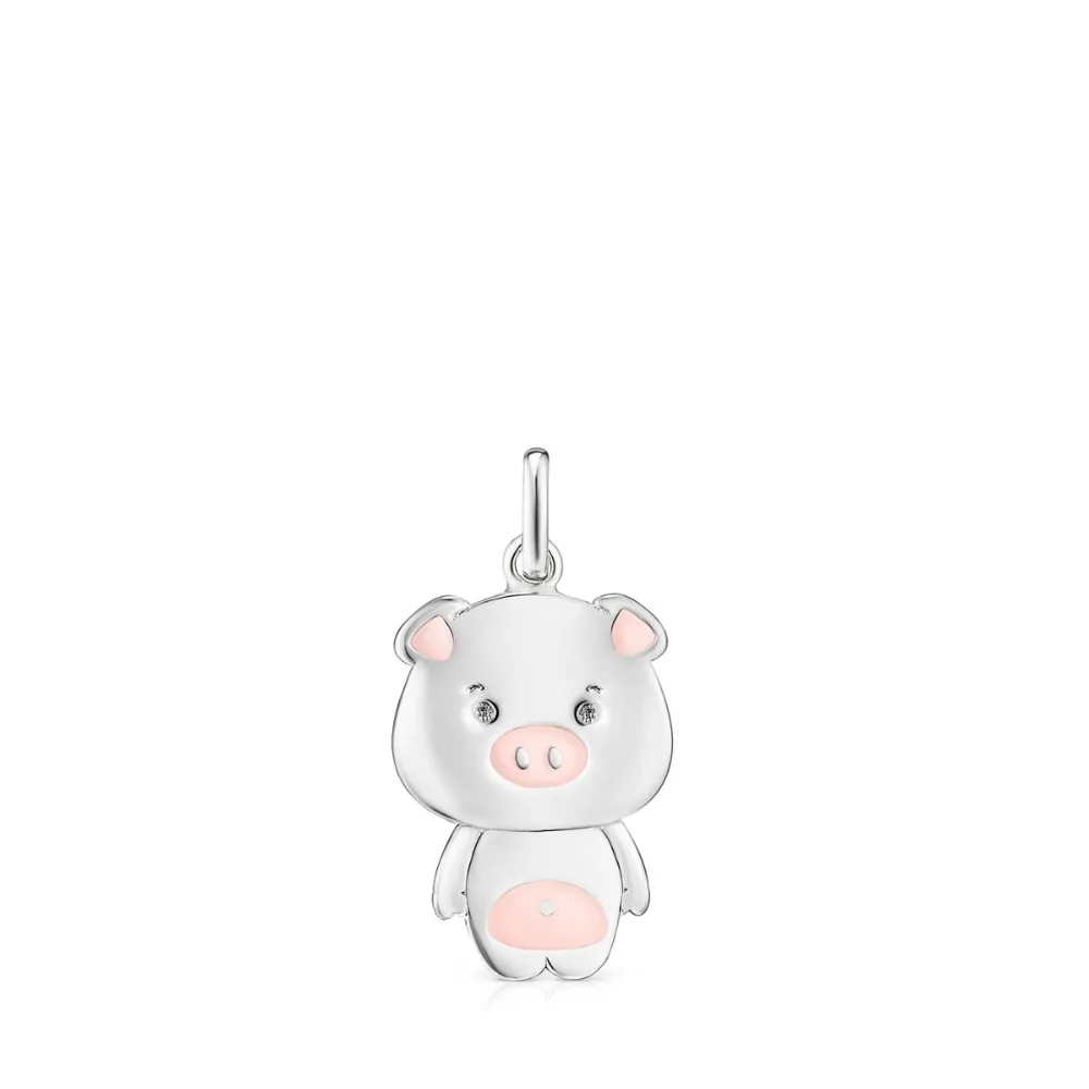 

2019 Chinese New Year Pendant in Silver and Enamel Girls Birthday Gift Necklace Pendant Pig Factory Direct Free Shipping